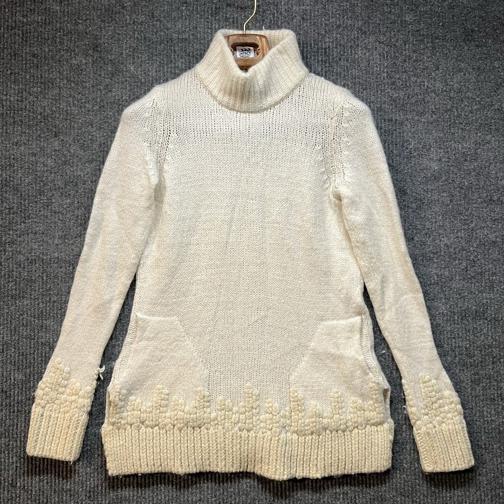 Anthropologie Sleeping On Snow Cable Knit Sweater Womens XS Cream Mock Neck